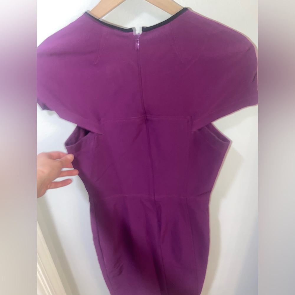 Yigal Azrouel Vintage Purple and Black Sheath Dress, Size Medium - Picture 10 of 11